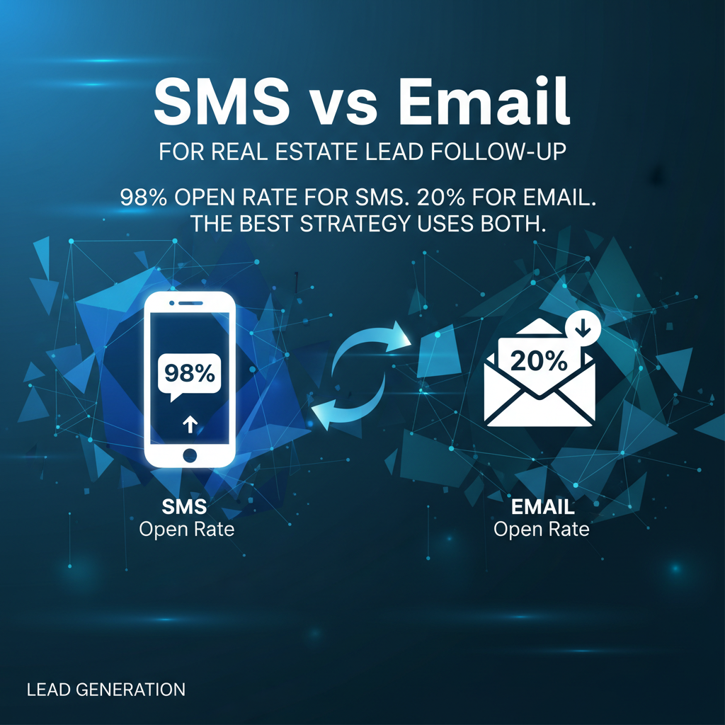 Cover image for SMS vs Email for Real Estate Lead Follow-Up - Azulio real estate blog
